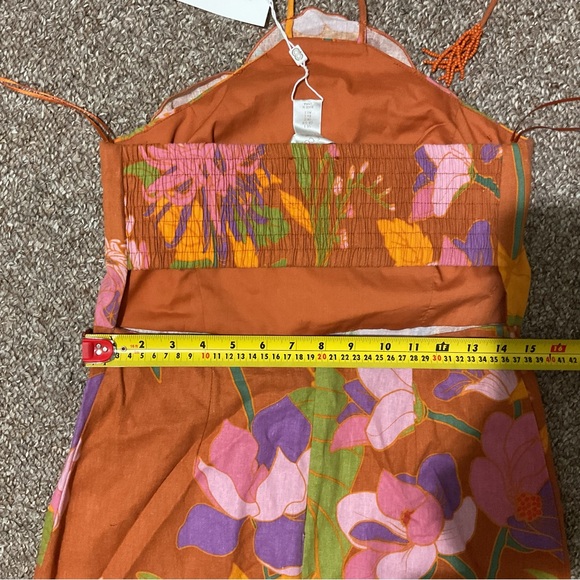 Caroline Constas Floral Halter Dress linen dress travel dress summer dress - Picture 15 of 16